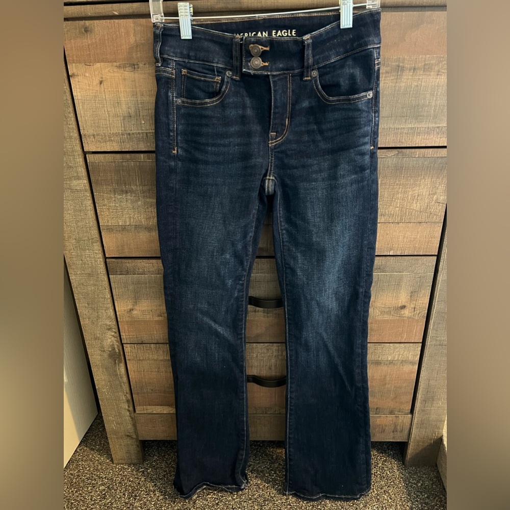 American Eagle Low Rise Next Level Stretch Kick Boot Jeans